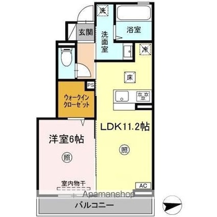 アルカンシェル[1LDK/43.23m2]の間取図