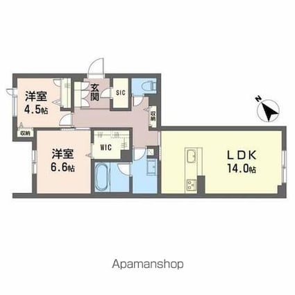広島県広島市南区東本浦町[2LDK/67.92m2]の間取図