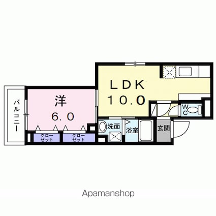 ヴィレッジ　キール[1LDK/39.03m2]の間取図