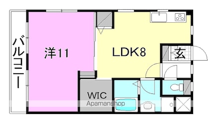 小山ビル[1LDK/43m2]の間取図