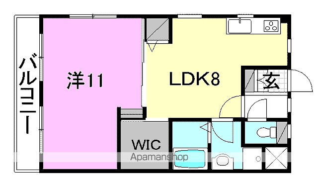 小山ビル[1LDK/43m2]の間取図