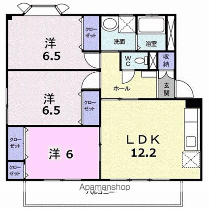 ハイランドキャッスル[3LDK/67.26m2]の間取図