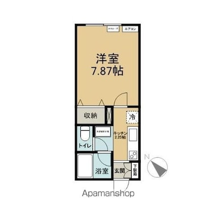 アパートメントＳＡＴＯ[1K/24.63m2]の間取図