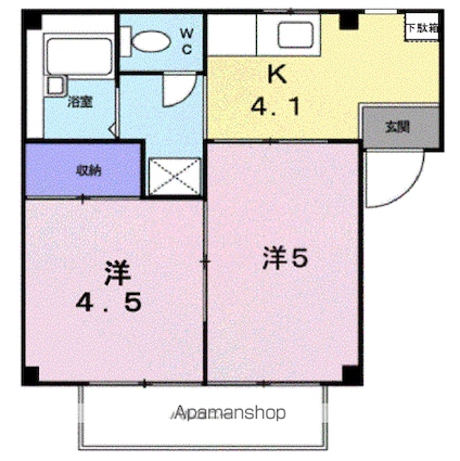 サンシャインつちやⅡ[2K/29.98m2]の間取図