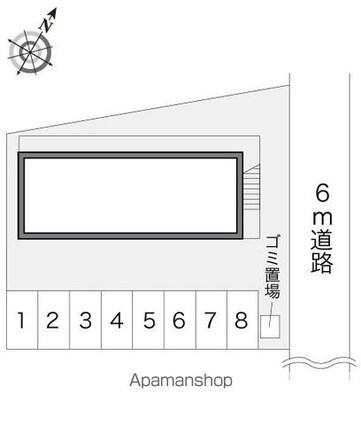 レオパレスサンハイム[1K/20.28m2]の配置図
