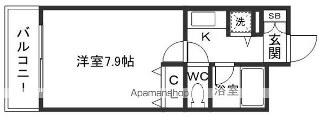 【福岡市中央区港のマンションの間取り】