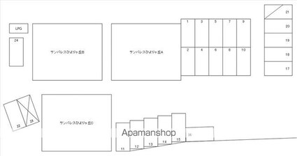 サンパレスひよりが丘Ａ[2DK/46.37m2]の配置図