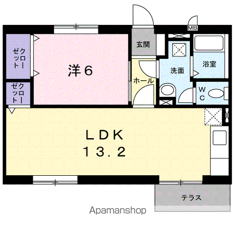 カモミール津屋崎Ａの間取り