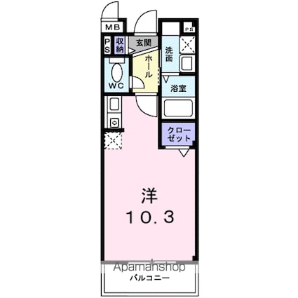 フィールドロードⅡ[1R/27.25m2]の間取図