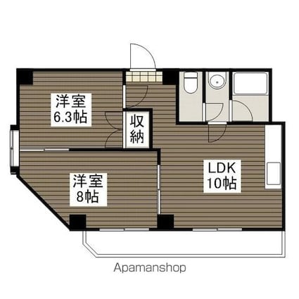 アメニティ２１[2LDK/50m2]の間取図