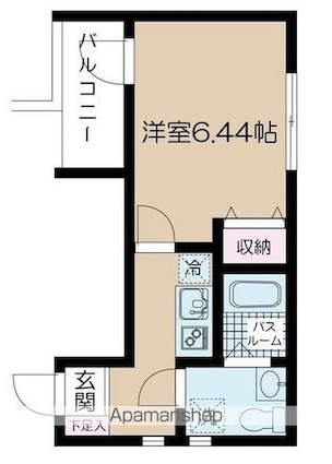 フェリーチェ上井草Ａ[1K/22.12m2]の間取図