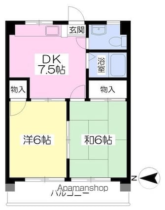 ＩＫＥＵＣＨＩ　ＨＥＩＧＨＴＳ[2DK/38.88m2]の間取図