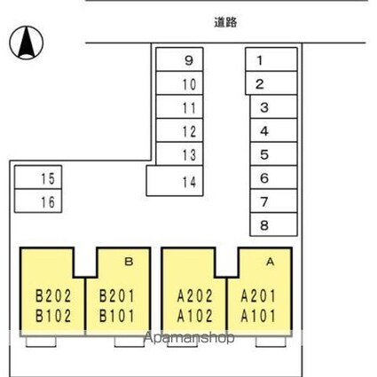 ヒルサイドテラスＢ棟[2LDK/53.48m2]の配置図