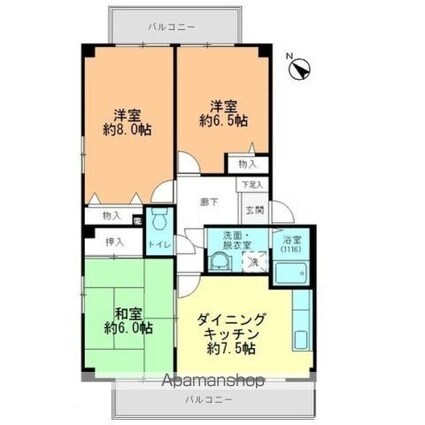 レジデンス馬木[3DK/60.27m2]の間取図