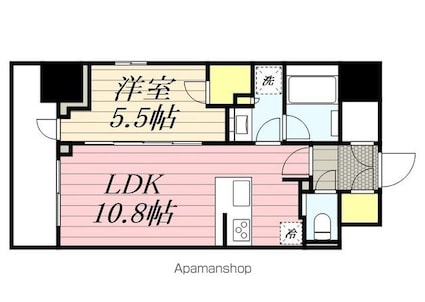 クレストコート本所吾妻橋[1LDK/40.09m2]の間取図