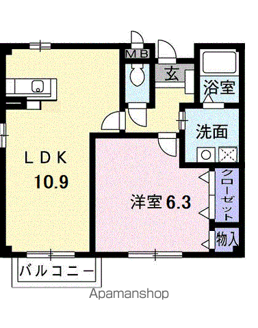 羽島郡岐南町徳田西のアパートの間取り