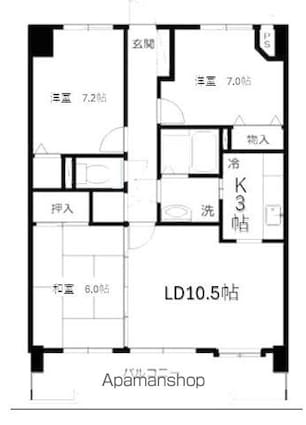 ＡＣＴＹ梅本Ⅱ[3LDK/75.7m2]の間取図