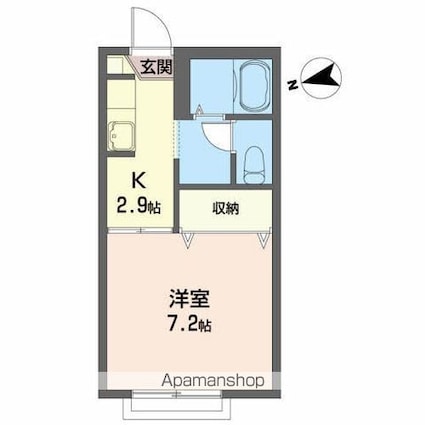 ボナール上川[1K/24.7m2]の間取図