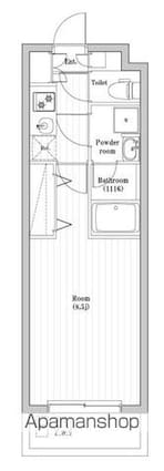 東京都豊島区千早３丁目[1K/25.3m2]の間取図
