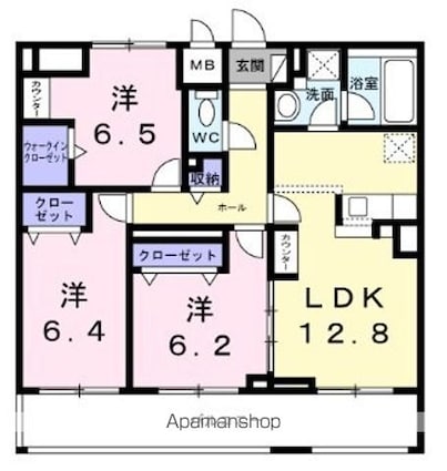 アーブルブリエ[3LDK/73.3m2]の間取図