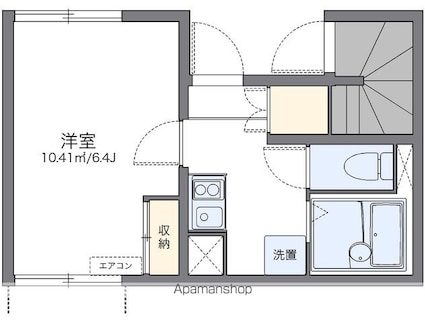 レオネクスト稲穂[1K/21.2m2]の間取図