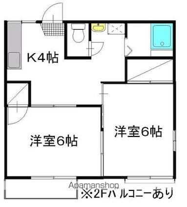 グリーンハイツ　Ｂ棟[2K/37.5m2]の間取図