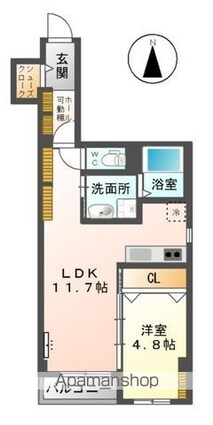Ｏｈａｎａ（オハナ）[1LDK/42.67m2]の間取図