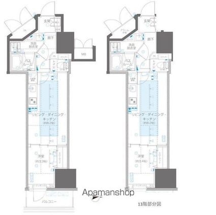 ＺＯＯＭ信濃町[1LDK/32.1m2]の間取図