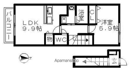 ピュアライト[1LDK/41.98m2]の間取図