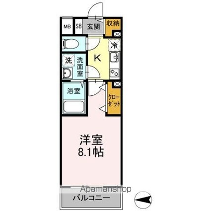 Ｄーｒｏｏｍ早稲田[1K/27.03m2]の間取図