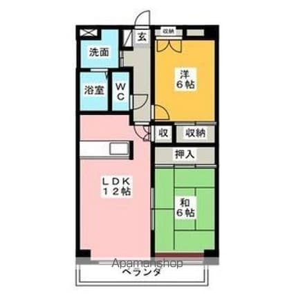ベルシオン[2LDK/61.7m2]の間取図