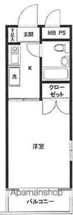 日神パレス板橋本町第二[1K/17.85m2]の間取図