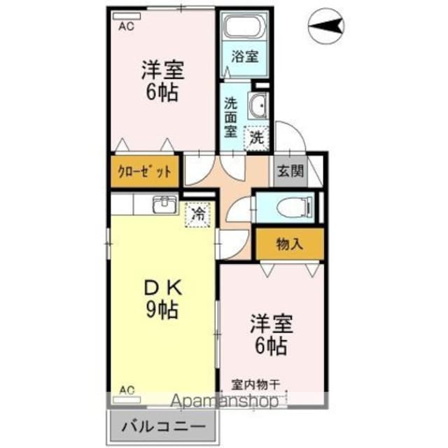 セジュール今村[2DK/50.12m2]の間取図
