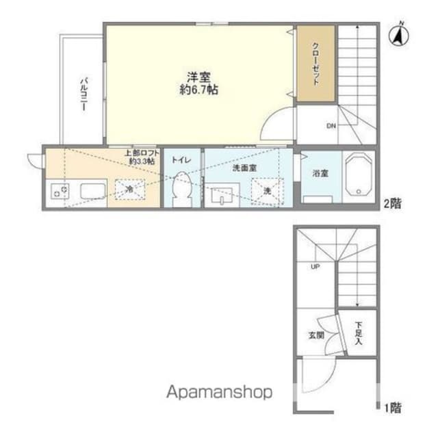 ヴィクトワール奥沢[1K/31.67m2]の間取図
