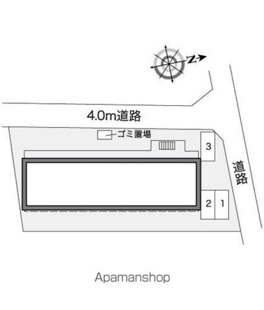 レオパレス緑町[1K/22.35m2]の配置図