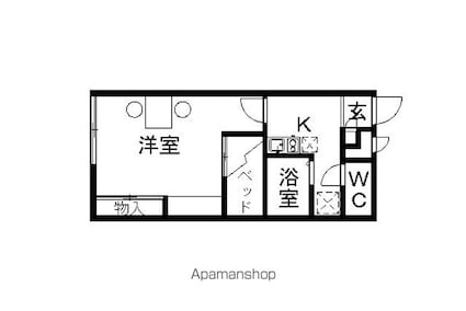 レオパレスディアコート[1K/23.18m2]の間取図