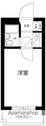 東京都練馬区上石神井２丁目[1K/16.6m2]の間取図