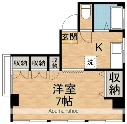 會田ビル[1K/24m2]の間取図