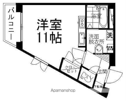 ベルメゾン北斗[1R/26.81m2]の間取図