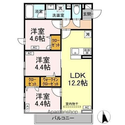 セレスティア岡本[3LDK/57.23m2]の間取図
