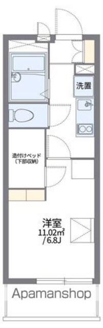 レオパレスＧｒａｃｅ[1K/19.87m2]の間取図