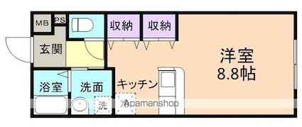 Ｍディアマンテ[1R/31.5m2]の間取図