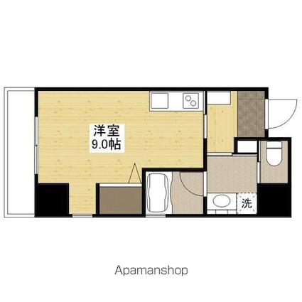 広島県広島市中区西十日市町[1R/24.5m2]の間取図