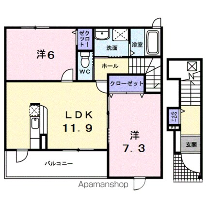 サンシャイン６６[2LDK/60.38m2]の間取図