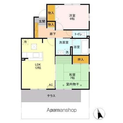 パティオ　Ａ[2LDK/60.23m2]の間取図
