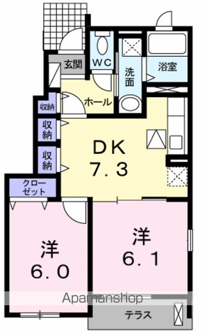 【紀の川市貴志川町前田のアパートの間取り】