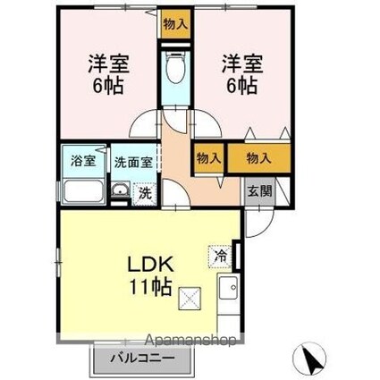 アルス明石台　ＡＨ[2LDK/53.76m2]の間取図