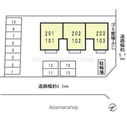 グランパルク藤代[2LDK/62.1m2]の配置図