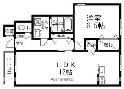 ガーネット[1LDK/50.07m2]の間取図