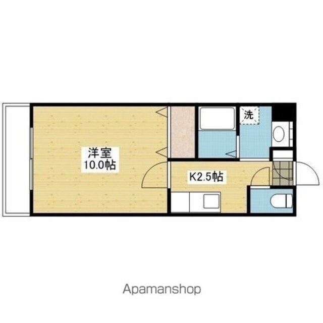 サンクレイドルカメヤマ[1K/29.16m2]の間取図